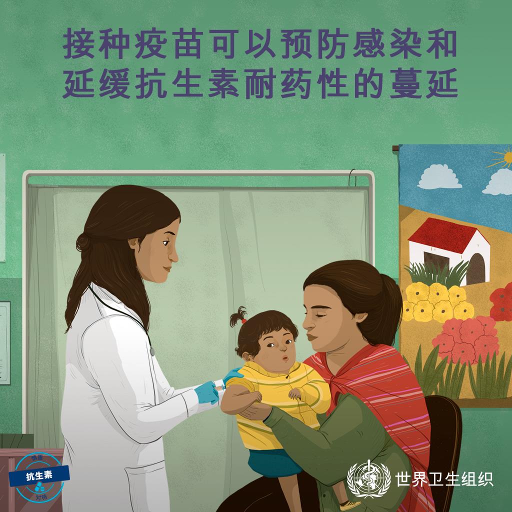 接种疫苗可以预防感染和延缓抗生素耐药性的蔓延