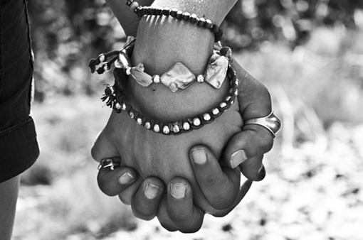 couple holding hands