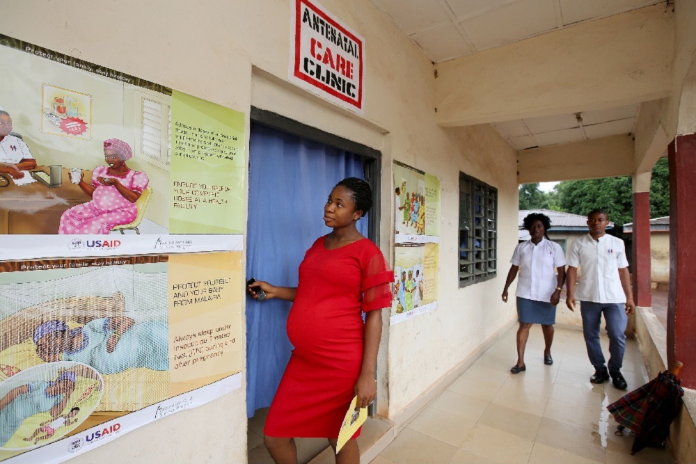 An expectant mother reports to a health facility in Ebonyi State, Nigeria