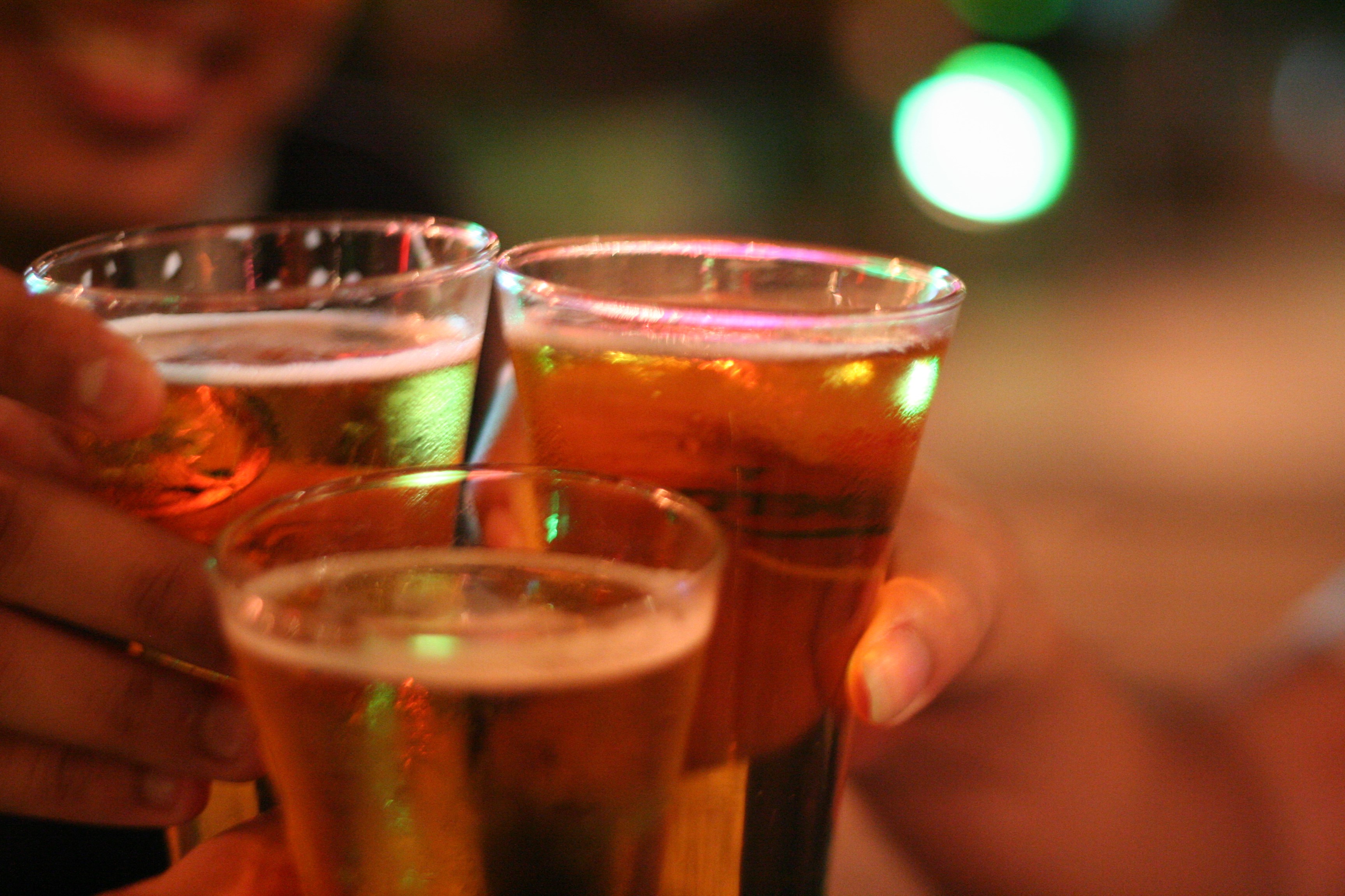 Three glasses of beer