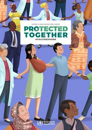 immunization week 2019 poster family