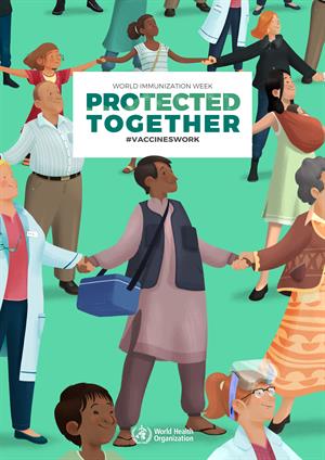 immunization week 2019 poster health worker