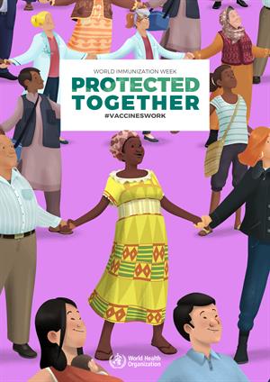 immunization week 2019 poster woman