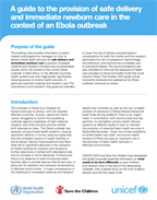 A guide to the provision of safe delivery and immediate newborn care in the context of an Ebola outbreak