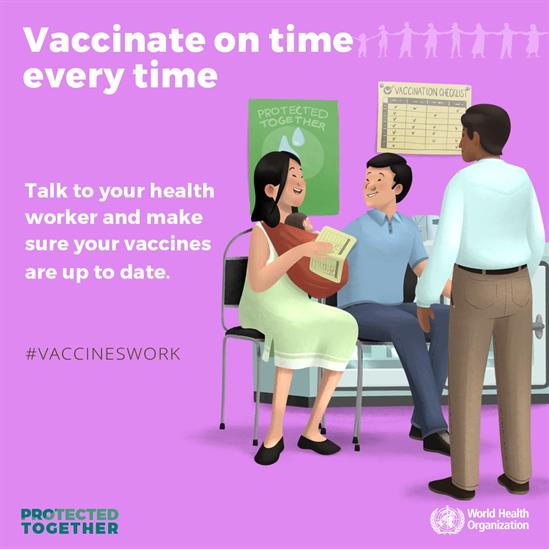 world immunization week 2019 social tile family