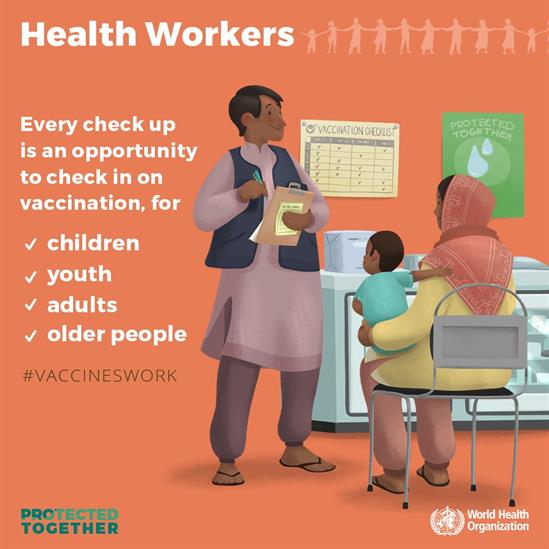 world immunization week 2019 social tile health worker