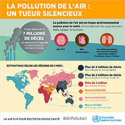 Air pollution infographic FR Infographie de l'OMS - la pollution de l'air est un tueur silencieux