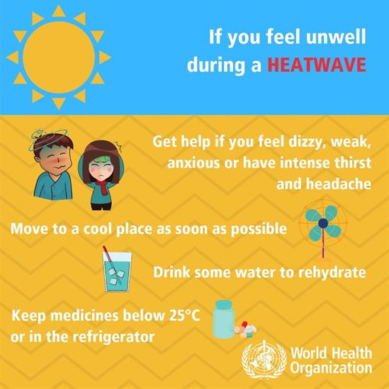 If you feel unwell during a heatwave