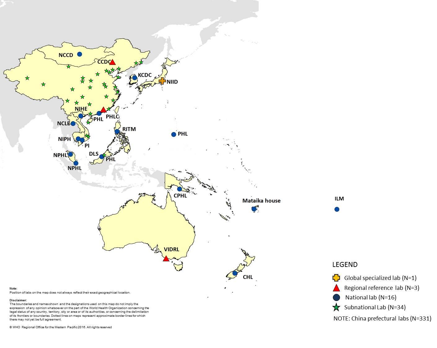 Measles & Rubella Laboratory network map