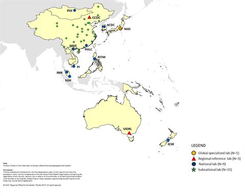 Polio Laboratory network map